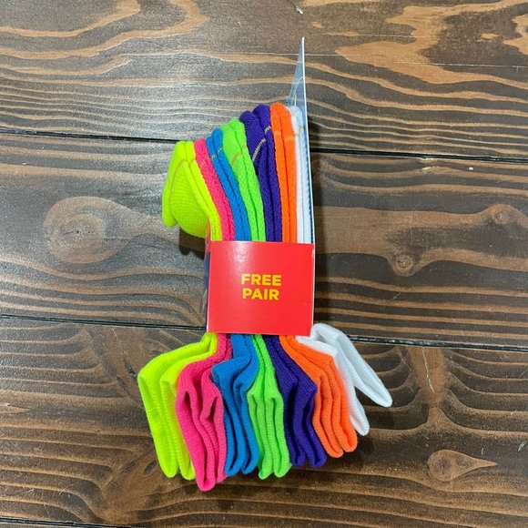 NEW 7Pk 4-10 All Pro by Gold Toe Women's No Show Neon Athletic Socks - Picture 4 of 6